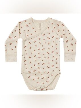 Quincy Mae Pointelle floral Kimono Onesie 100% Organic Cotton 0-3 Months